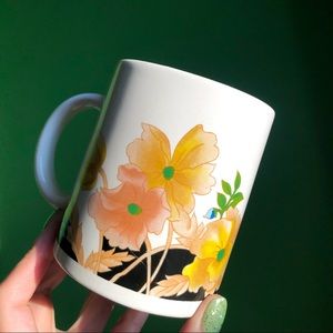 Vintage 80’s Deco Floral Coffee Mug